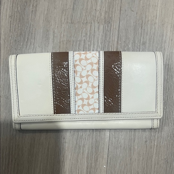 Coach Handbags - Coach White and Brown Women's Wallet